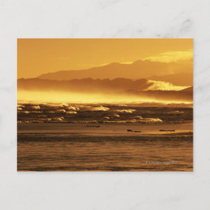New Zealand, South Island, ocean waves and Postcard