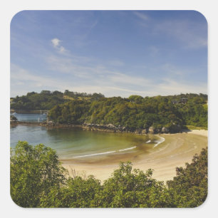 New Zealand, Southland, Stewart Island, Halfmoon Square Sticker