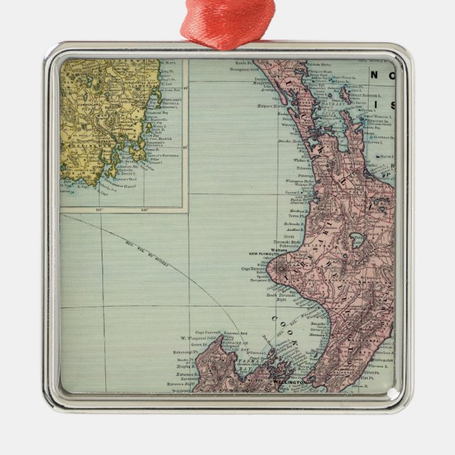 New Zealand, Tasmania, Fiji Metal Ornament (Front)