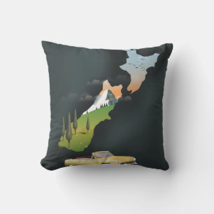 New Zealand Travel poster Throw Pillow