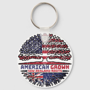 New Zealand US American USA United States Tree Keychain