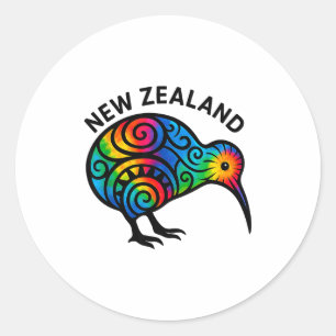 New Zealand Vacation, New Zealand Souvenirs, Kiwi  Classic Round Sticker
