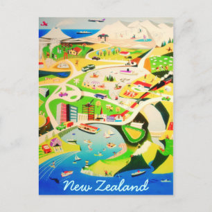 New Zealand vintage postcard