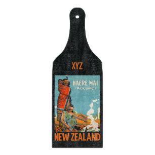 New Zealand vintage travel custom cutting board