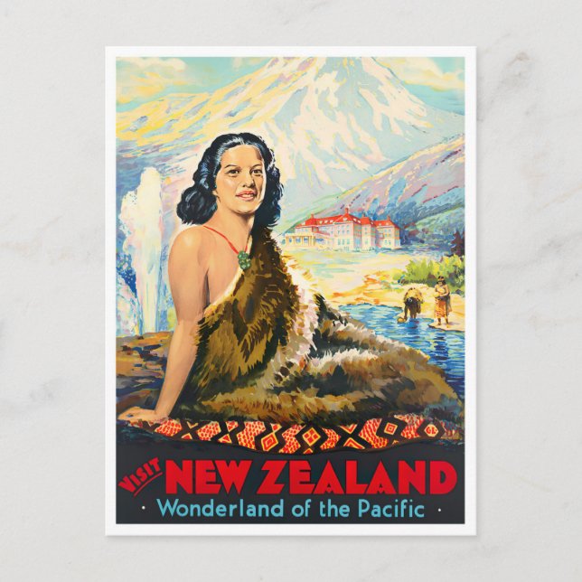 New Zealand vintage travel Postcard (Front)