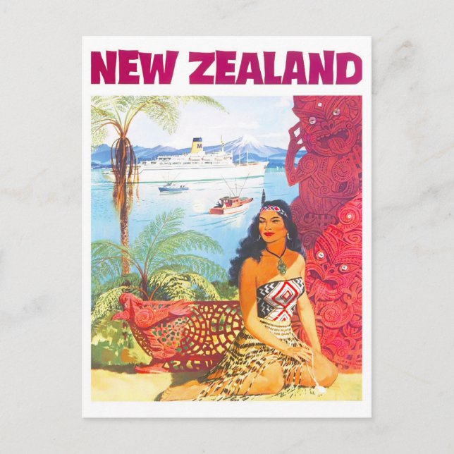 New Zealand vintage travel Postcard (Front)