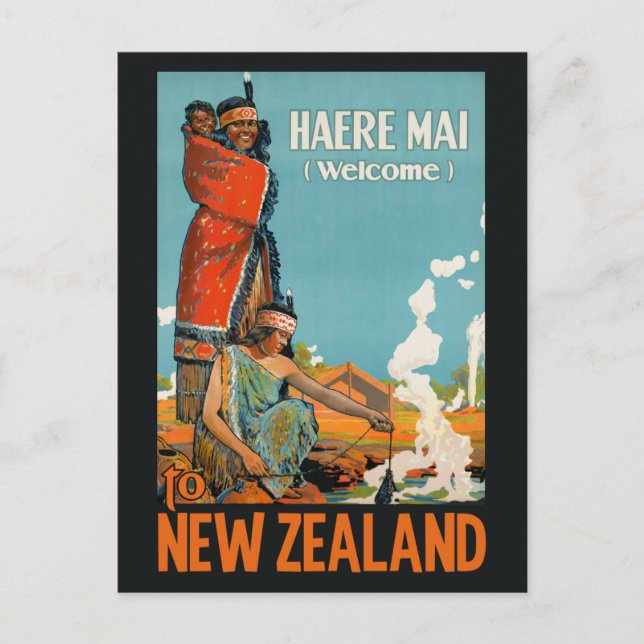New Zealand vintage travel postcard (Front)