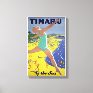 New Zealand Vintage Travel Poster Canvas Print