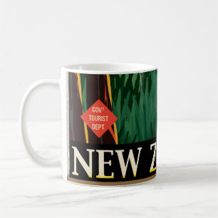 New Zealand Vintage Travel Poster Coffee Mug