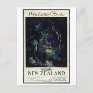 New Zealand Vintage Travel Poster Postcard