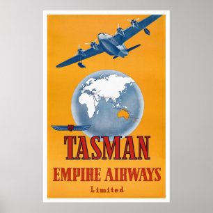 New Zealand Vintage Travel Poster Restored