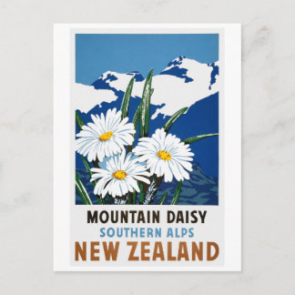 New Zealand Vintage Travel Poster Restored Postcard