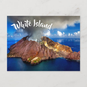 New Zealand White Island Volcano Postcard
