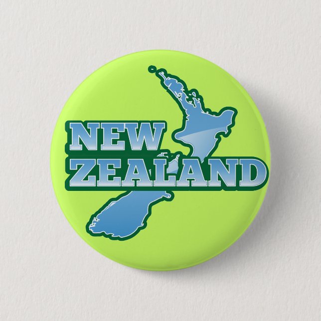 NEW ZEALAND with a map 2 Inch Round Button (Front)