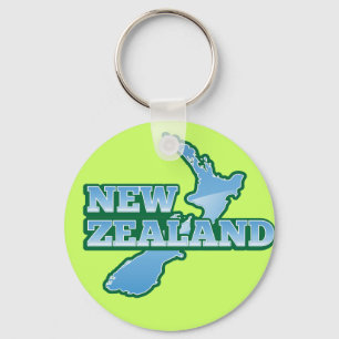 NEW ZEALAND with a map Keychain