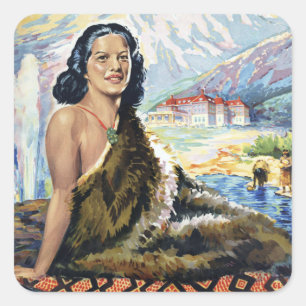 New Zealand: Wonderland of the Pacific Square Sticker