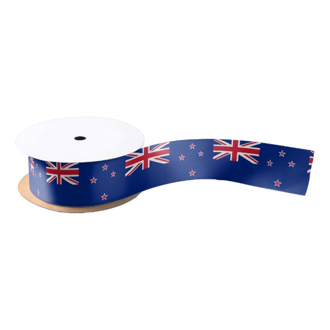 New Zealand & Zealand Flag Ribbon /Aotearoa Satin Ribbon (Spool)