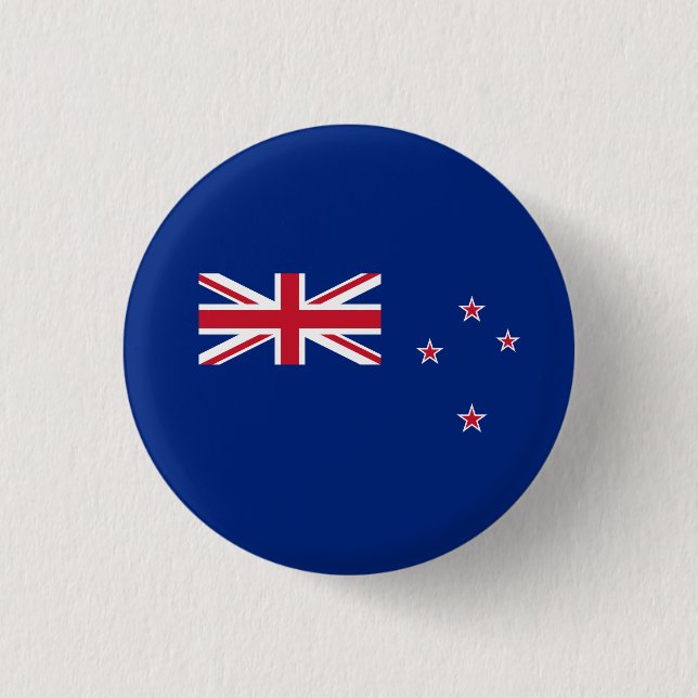 New Zealander Flag, Flag of New Zealand 1 Inch Round Button (Front)