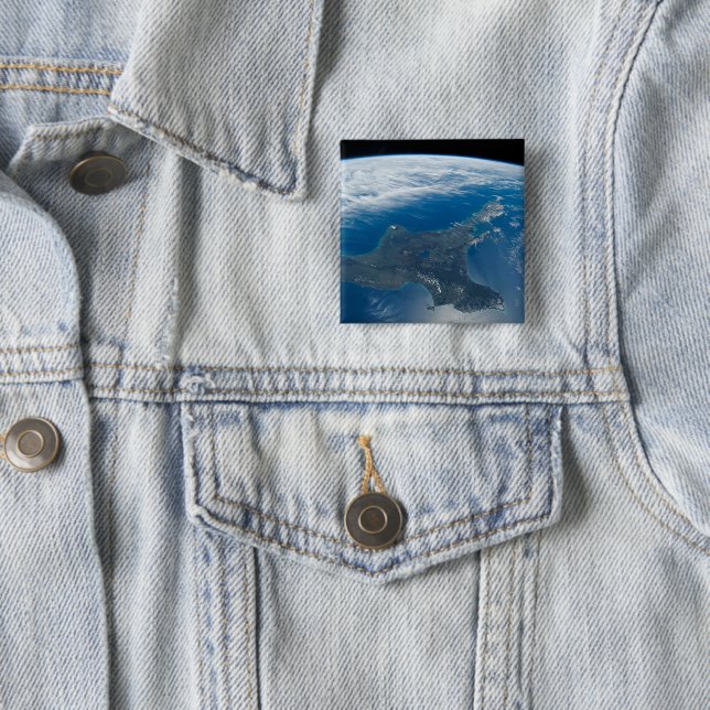 New Zealand's North Island. 2 Inch Square Button (In Situ)
