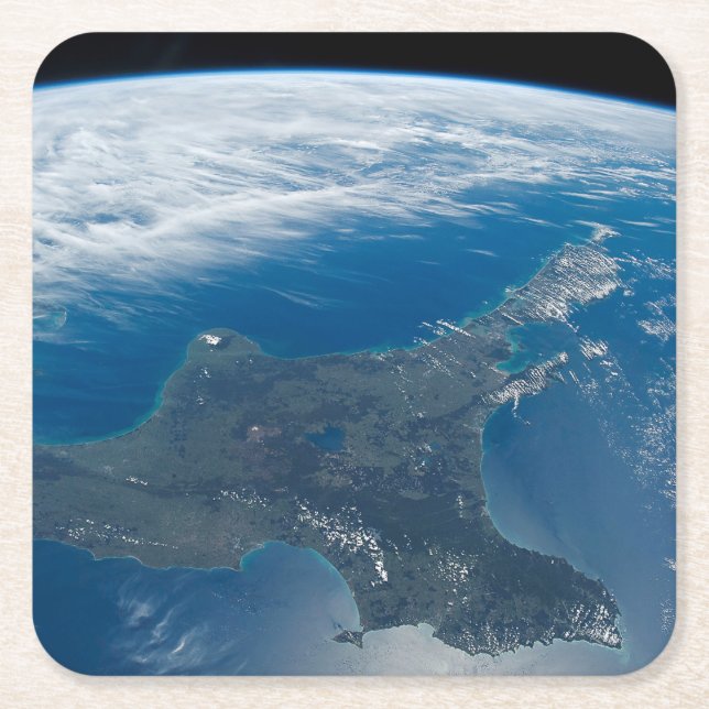 New Zealand's North Island. Square Paper Coaster (Front)