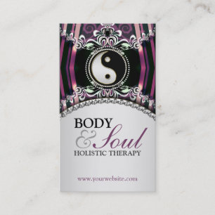 NewAge argenté pourpre Yin Yang + Carte de visite