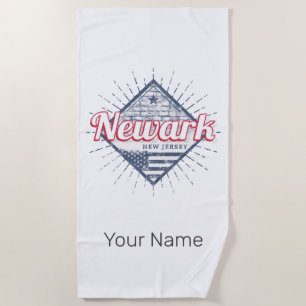 Newark City New Jersey United States Vintage USA Beach Towel