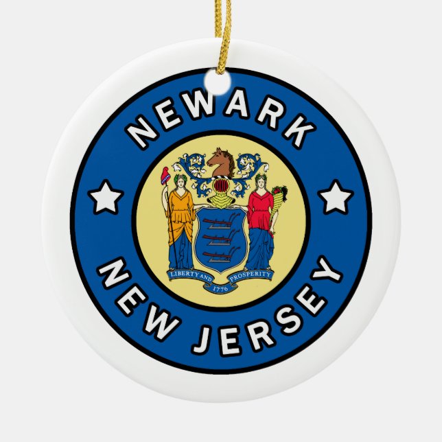 Newark New Jersey Ceramic Ornament (Front)