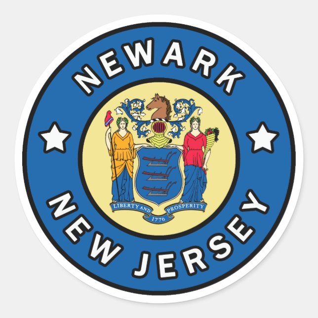 Newark New Jersey Classic Round Sticker (Front)