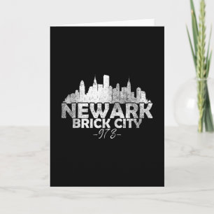 Newark New Jersey Nj Brick City Skyline  Card
