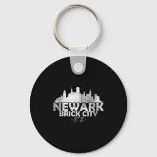 Newark New Jersey Nj Brick City Skyline  Keychain