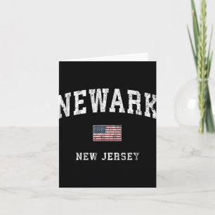 Newark New Jersey Nj Vintage American Flag Srts De Card