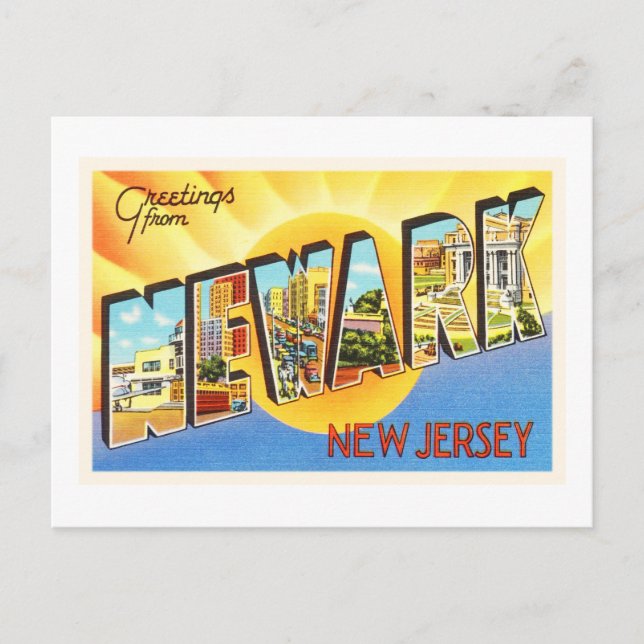 Newark New Jersey NJ Vintage Travel Postcard- Postcard (Front)