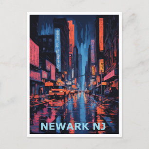 Newark NJ Colourful Graphic Design Art Postcard