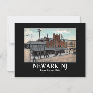 Newark NJ Penn Train Station 1910s Postcard