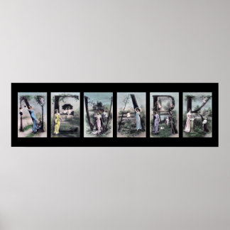 NEWARK Vintage Alphabet Letter Name Art Poster