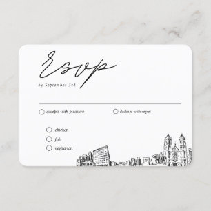 Newark Wedding Traditional RSVP Meal Option Enclosure Card