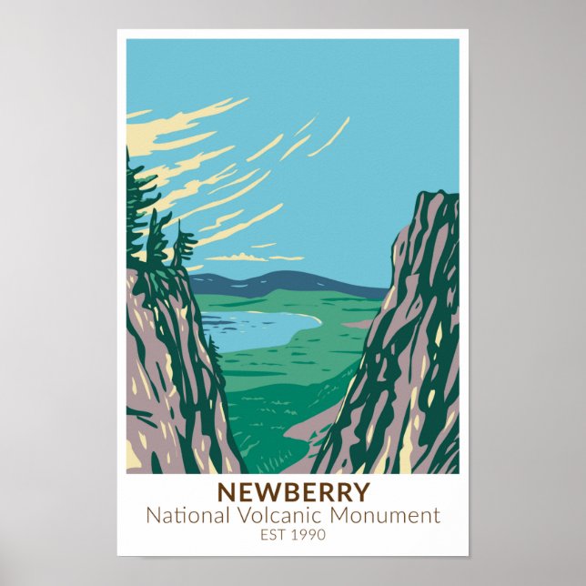 Newberry National Volcanic Monument Oregon Vintage Poster (Front)