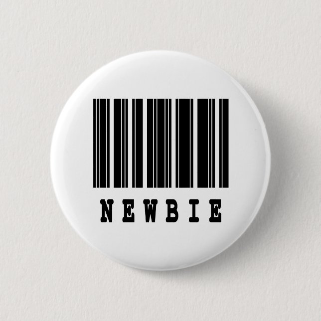 newbie barcode design 2 inch round button (Front)