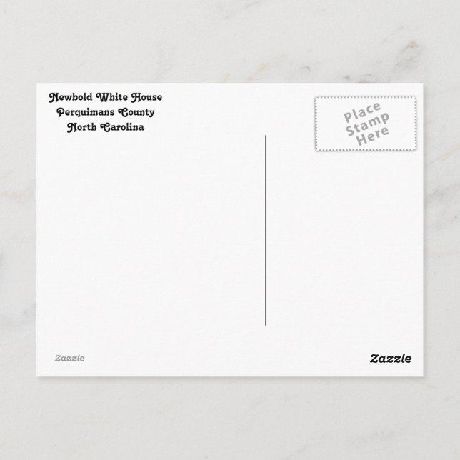 Newbold White House Postcard (Back)