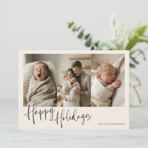 Newborn Baby Birth First Christmas Photo  Holiday Card