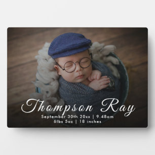 Newborn Baby Boy Gift Birth Stats Announcement Plaque
