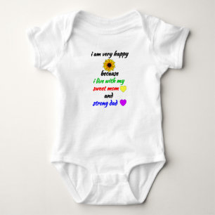 Newborn Baby Boy Girl Gift - Family Happy Mom Dad Bodysuit