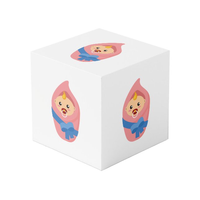 Newborn baby clipart cube (Front Angled)