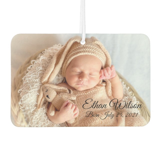 Newborn baby family Personalized Photo car Air Freshener (Front)