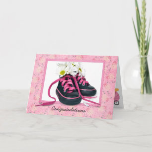 Newborn Baby Girl Shoes Card