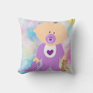 Newborn Baby Keepsake Personalized Throw Pillow
