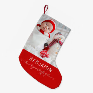 Newborn Baby Name Photo Most Precious Of All  Small Christmas Stocking