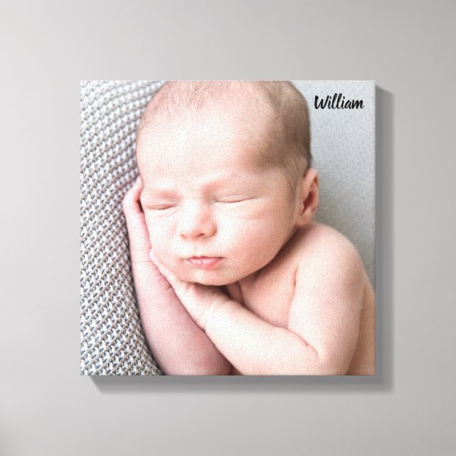 Newborn Baby Name Picture Photo Photography Canvas Print (Front)