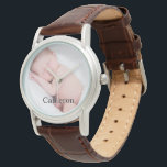 Newborn baby photo and name watch<br><div class="desc">Give her a gift she will cherish and keep,  personalize this women's watch with her favourite photo of baby. Customize the name on this eWatch.</div>
