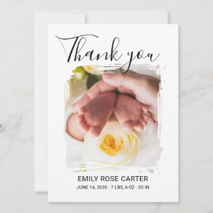 Newborn Baby Photo Birth Announcement Personalized